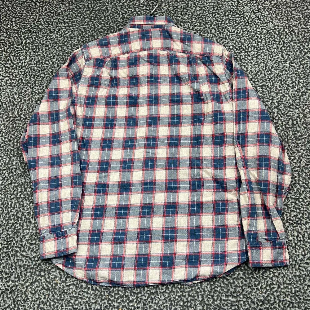 J. Crew Button Up Shirt Men Small Blue Red Flannel Plaid Button Down Cotton